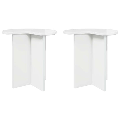 Side Table 2 pcs High Gloss White Ø 39 x 38 cm Engineered Wood