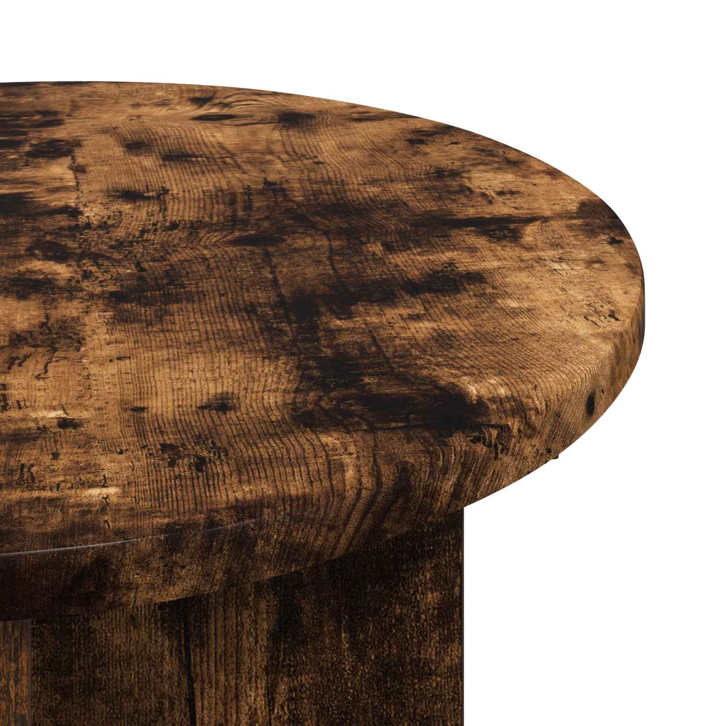 Side Table Smoked Oak Ø 39 x 38 cm Engineered Wood