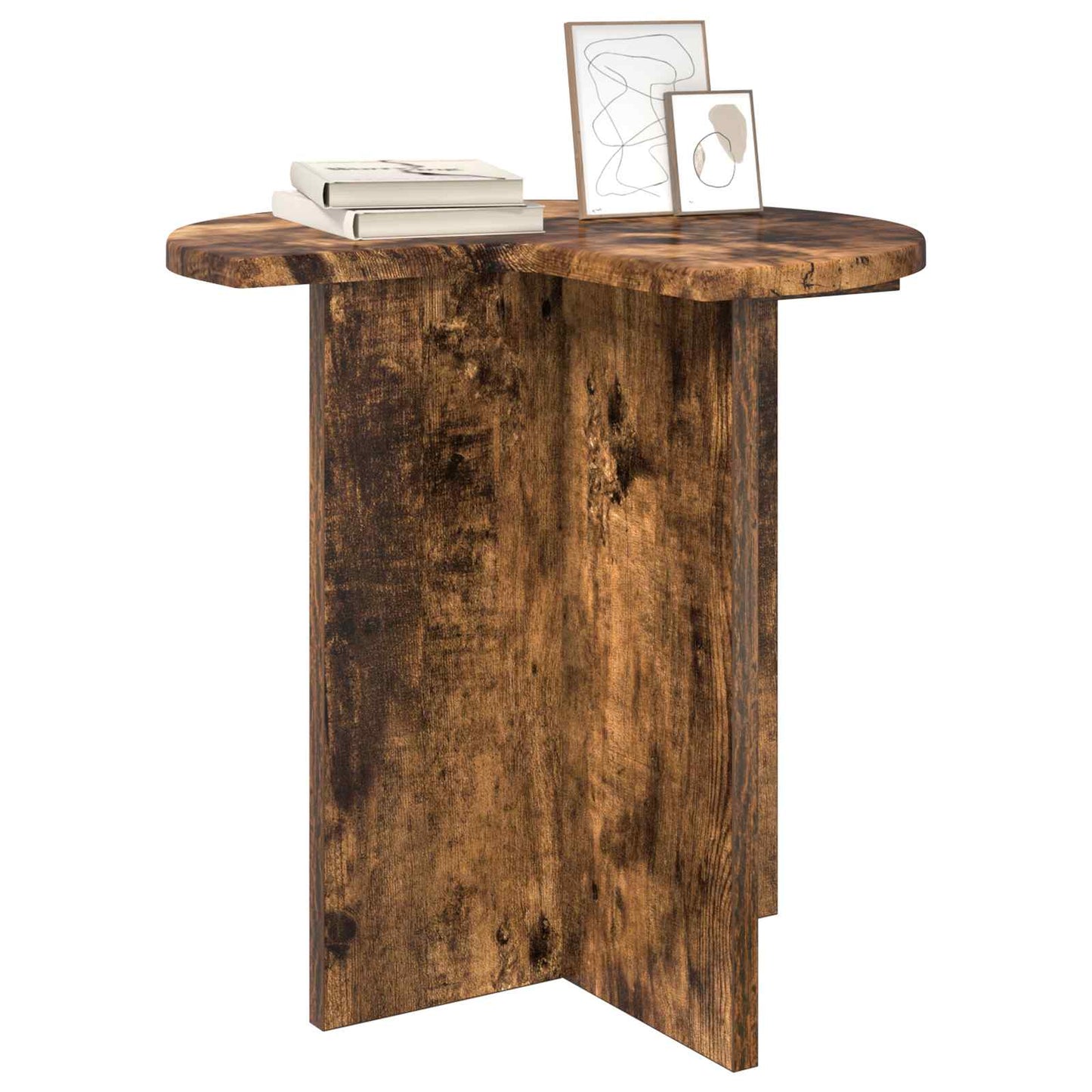 Side Table Smoked Oak Ø 39 x 38 cm Engineered Wood