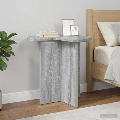 Side Table Grey Sonoma Ø 39 x 38 cm Engineered Wood