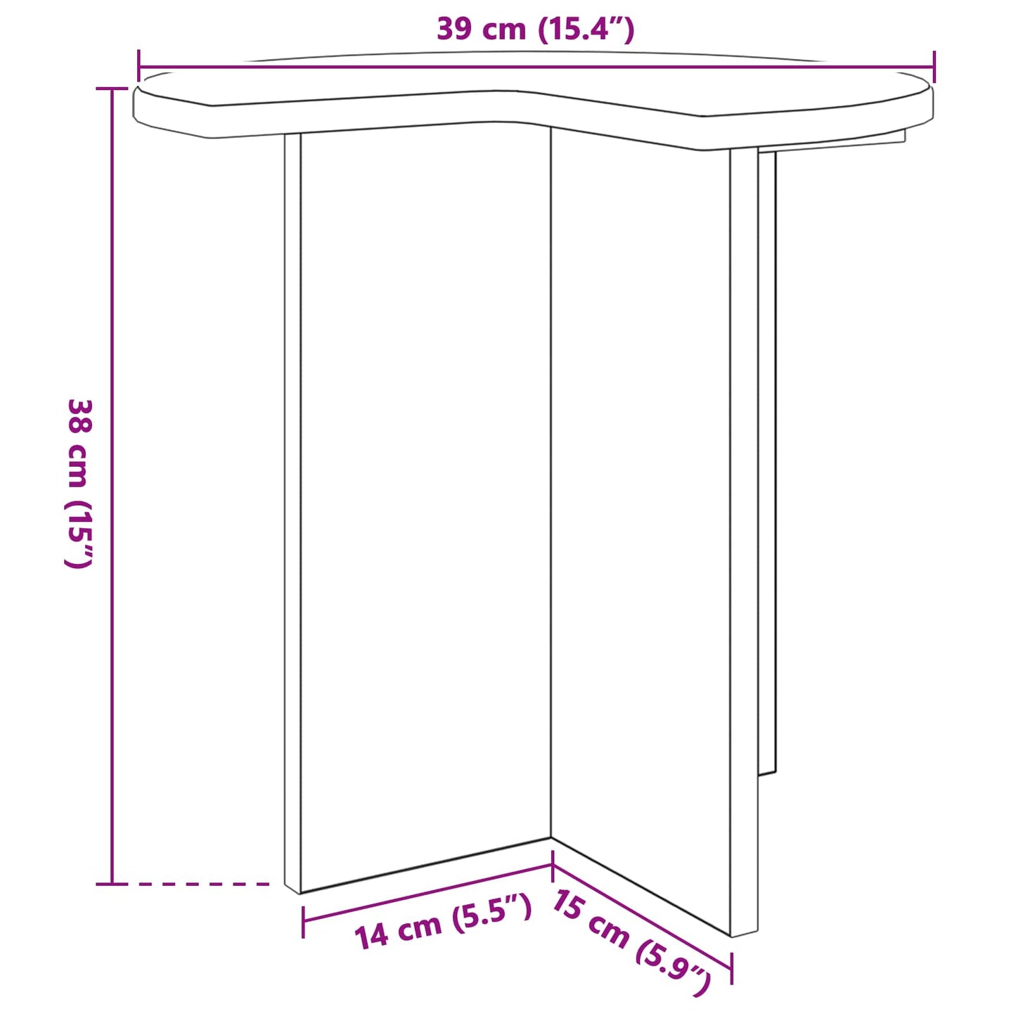Side Table Grey Sonoma Ø 39 x 38 cm Engineered Wood