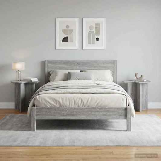 Side Table 2 pcs Grey Sonoma Ø 39 x 38 cm Engineered Wood