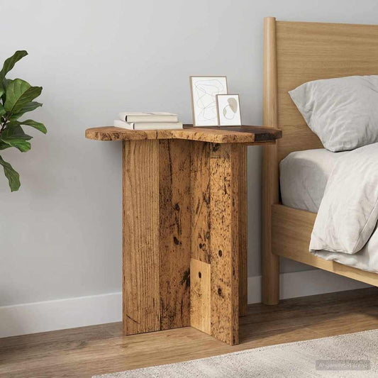 Side Table 2 pcs Old Wood Ø 39 x 38 cm Engineered Wood