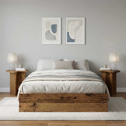 Side Table 2 pcs Old Wood Ø 39 x 38 cm Engineered Wood