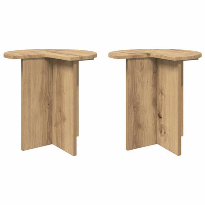 Side Table 2 pcs Artisan Oak Ø 39 x 38 cm Engineered Wood