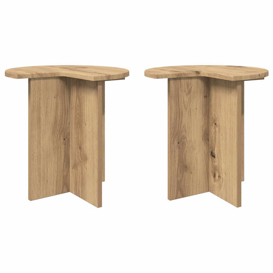 Side Table 2 pcs Artisan Oak Ø 39 x 38 cm Engineered Wood