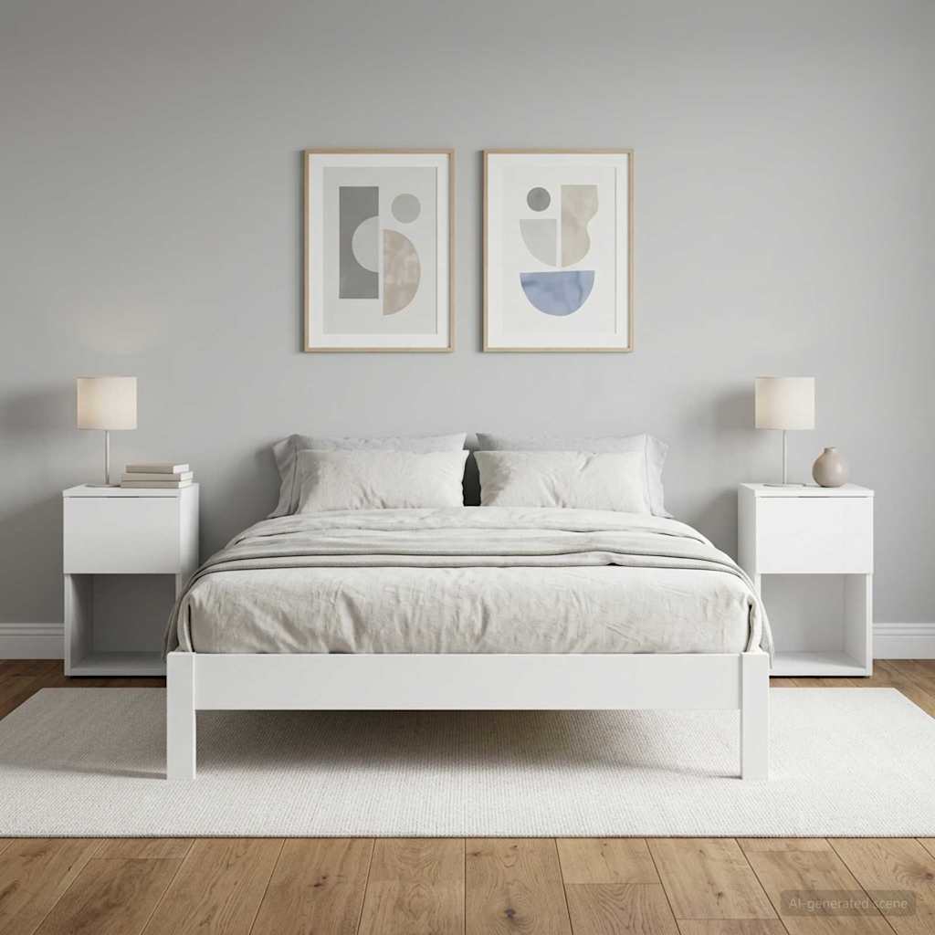 Bed Cabinet 2 pcs White 29 x 31.5 x 49 cm Engineered Wood