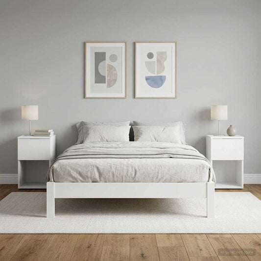Bed Cabinet 2 pcs White 29 x 31.5 x 49 cm Engineered Wood