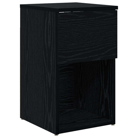 Bed Cabinet Black Oak 29 x 31.5 x 49 cm Engineered Wood