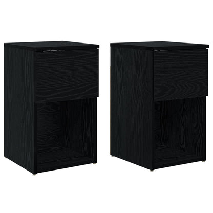 Bed Cabinet 2 pcs Black Oak 29 x 31.5 x 49 cm Engineered Wood