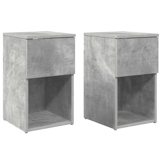 Bed Cabinet 2 pcs Concrete Grey 29 x 31.5 x 49 cm