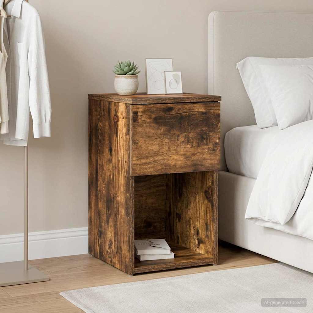 Bed Cabinet Smoked Oak 29 x 31.5 x 49 cm Engineered Wood