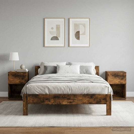 Bed Cabinet 2 pcs Smoked Oak 29 x 31.5 x 49 cm Engineered Wood