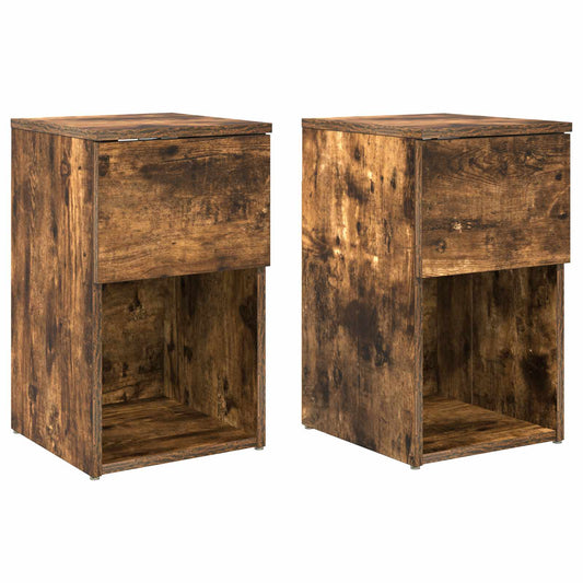 Bed Cabinet 2 pcs Smoked Oak 29 x 31.5 x 49 cm Engineered Wood