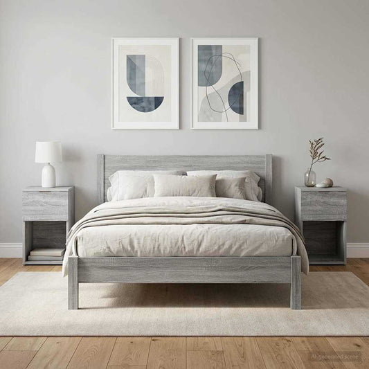 Bed Cabinet 2 pcs Grey Sonoma 29 x 31.5 x 49 cm Engineered Wood