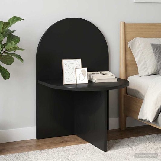 Bedside Table 2 pcs Black Oak 48 x 49 x 65 cm Engineered Wood