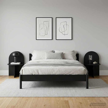 Bedside Table 2 pcs Black Oak 48 x 49 x 65 cm Engineered Wood