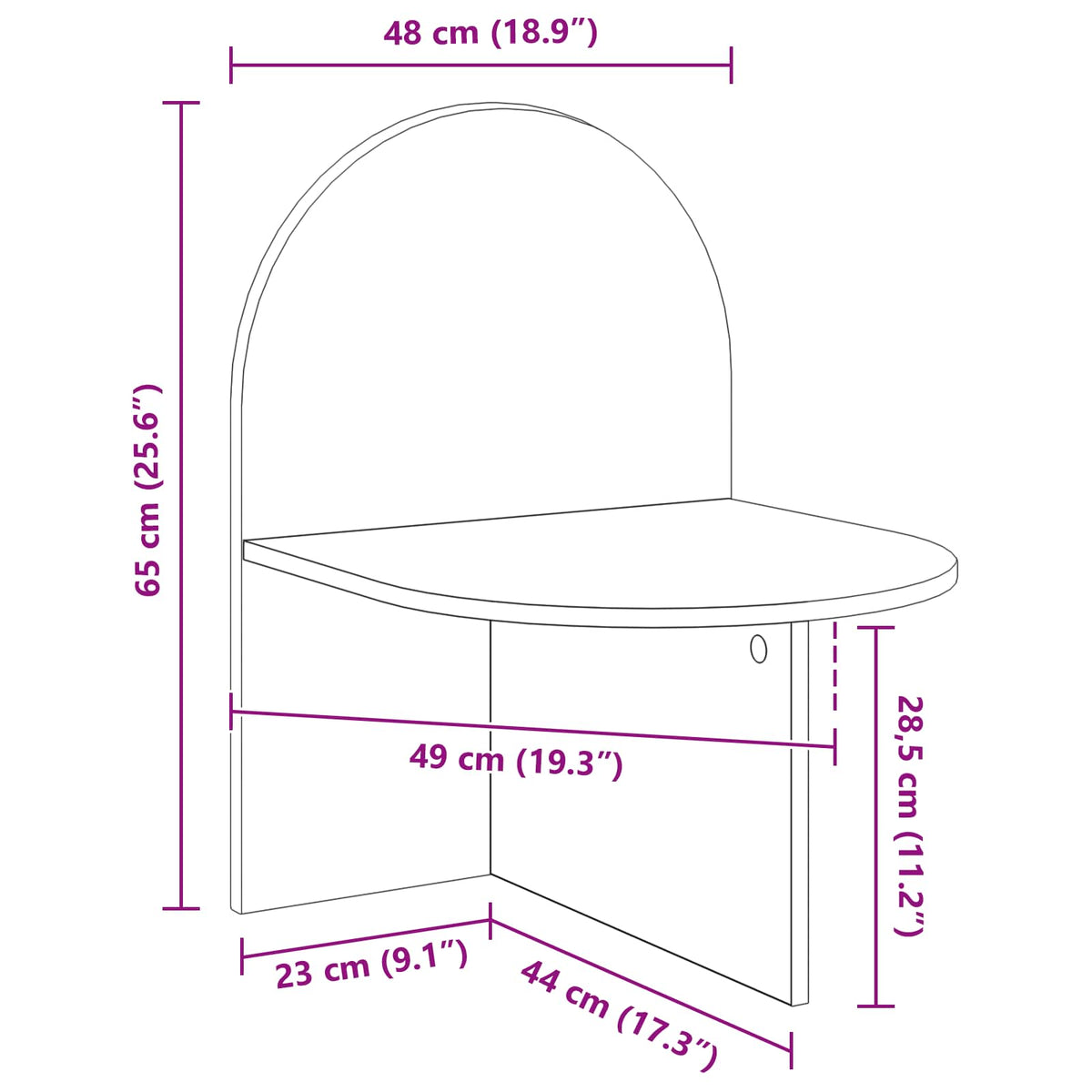 Bedside Table 2 pcs Concrete Grey 48 x 49 x 65 cm