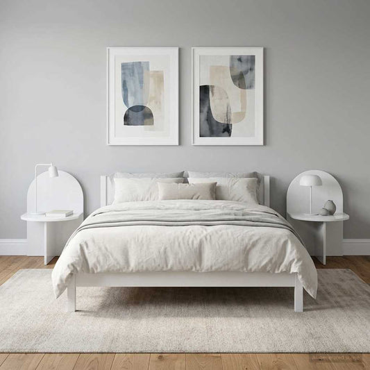 Bedside Table 2 pcs High Gloss White 48 x 49 x 65 cm