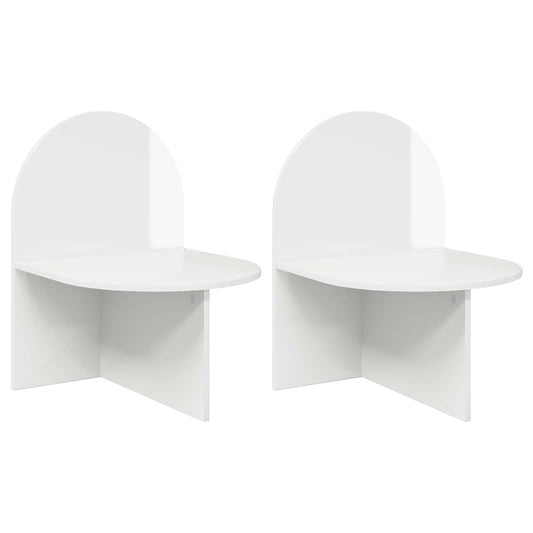 Bedside Table 2 pcs High Gloss White 48 x 49 x 65 cm