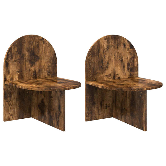 Bedside Table 2 pcs Smoked Oak 48 x 49 x 65 cm Engineered Wood
