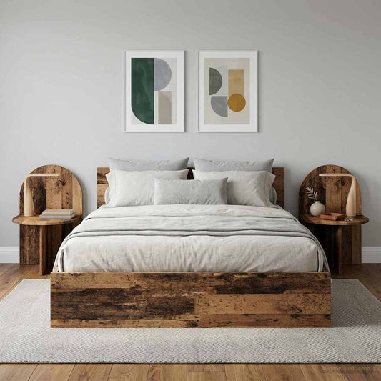 Bedside Table 2 pcs Old Wood 48 x 49 x 65 cm Engineered Wood