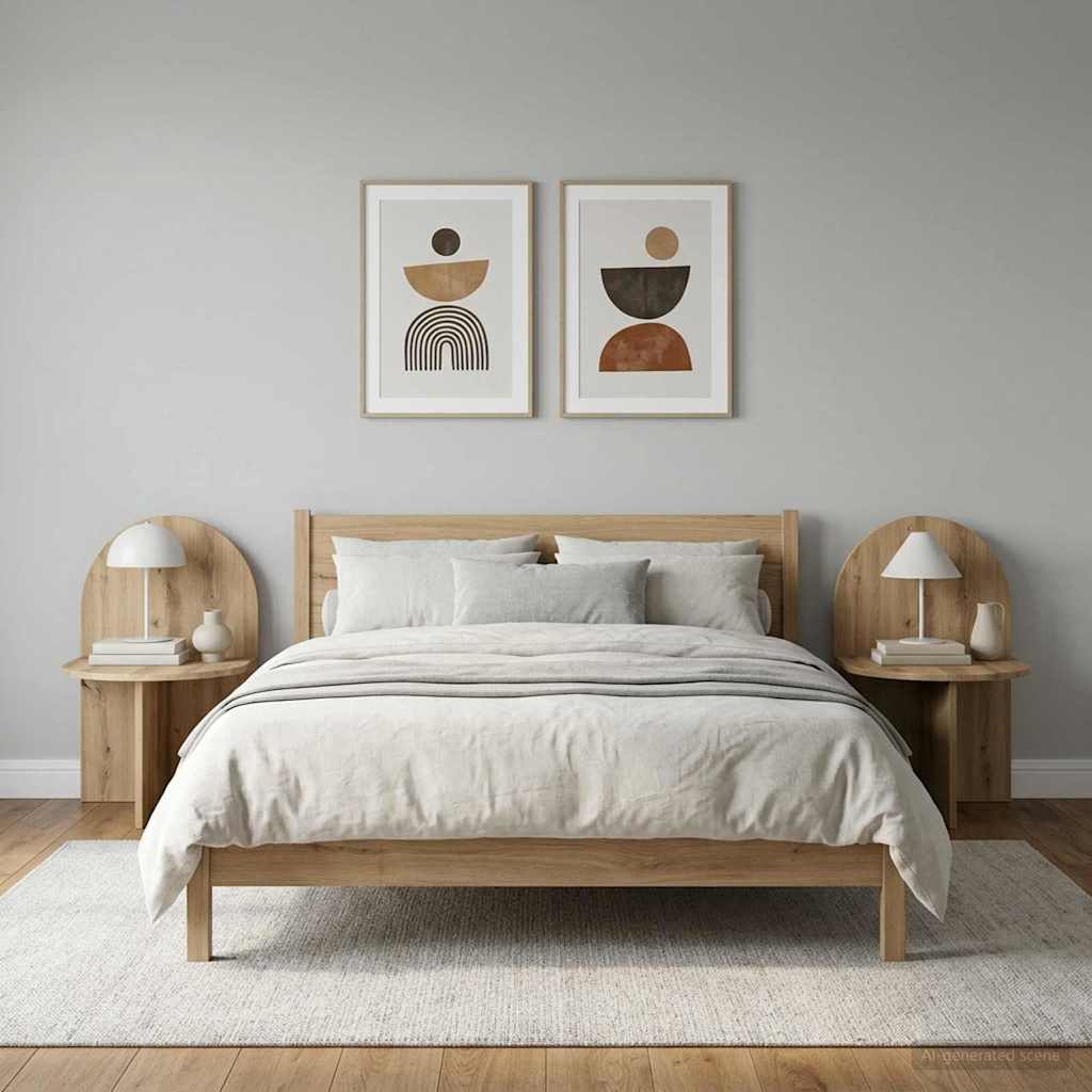Bedside Table 2 pcs Artisan Oak 48 x 49 x 65 cm Engineered Wood