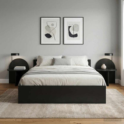 Bedside Table 2 pcs Black Oak 40 x 35.5 x 45.5 cm
