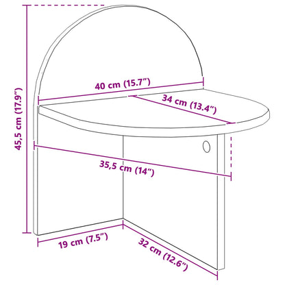 Bedside Table 2 pcs Black Oak 40 x 35.5 x 45.5 cm