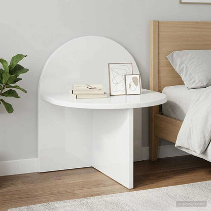 Bedside Table High Gloss White 40 x 35.5 x 45.5 cm