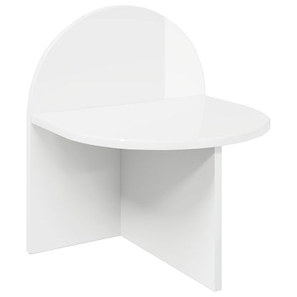 Bedside Table High Gloss White 40 x 35.5 x 45.5 cm