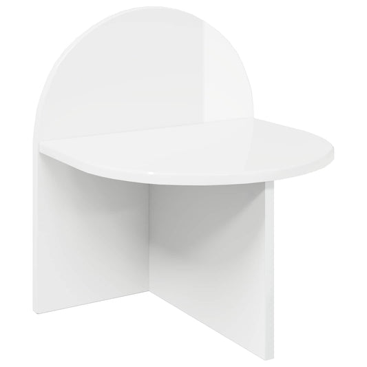 Bedside Table High Gloss White 40 x 35.5 x 45.5 cm