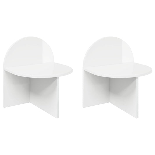 Bedside Table 2 pcs High Gloss White 40 x 35.5 x 45.5 cm
