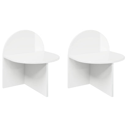 Bedside Table 2 pcs High Gloss White 40 x 35.5 x 45.5 cm