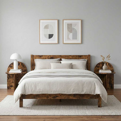 Bedside Table 2 pcs Smoked Oak 40 x 35.5 x 45.5 cm