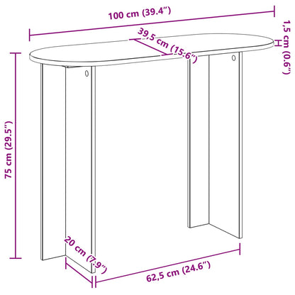 Console Table Black Oak 100 x 39.5 x 75 cm Engineered Wood