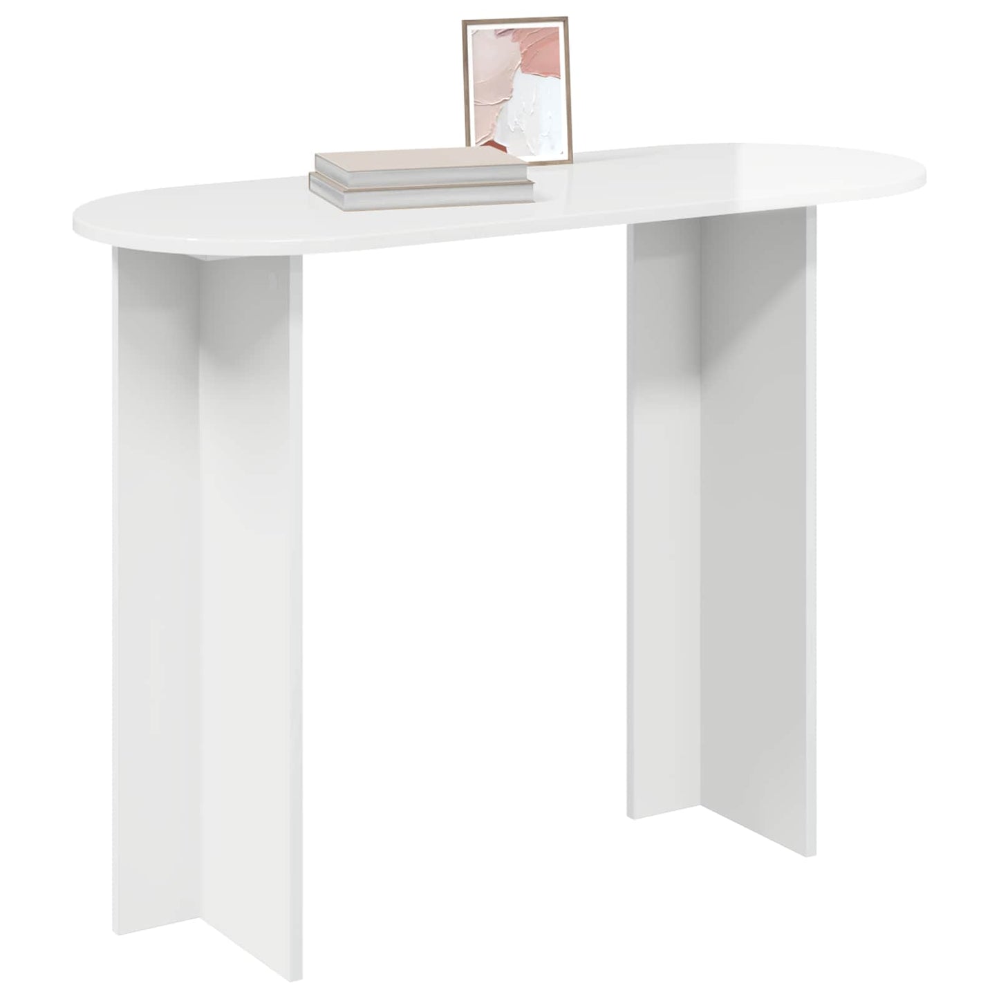 Console Table with Storage High Gloss White 100 x 39.5 x 75 cm