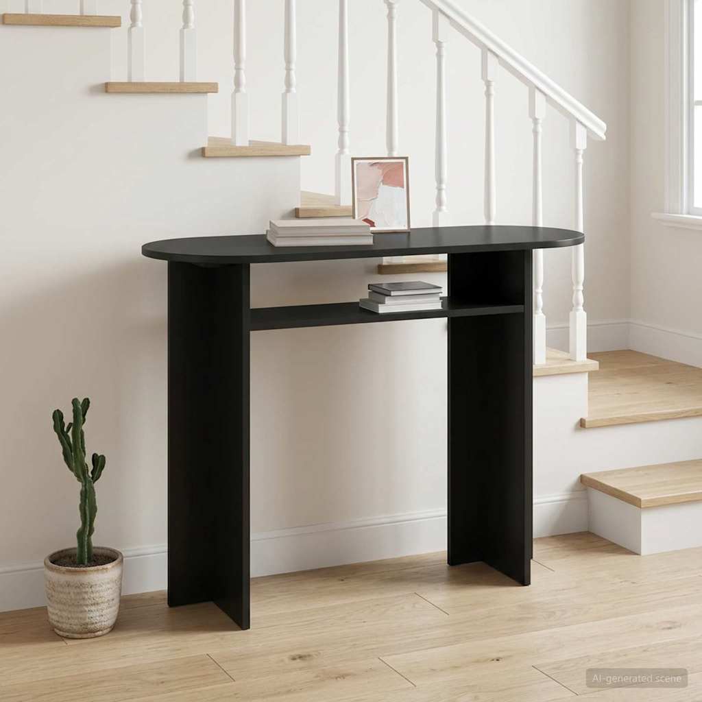 Console Table Black Oak 100 x 39.5 x 75 cm Engineered Wood