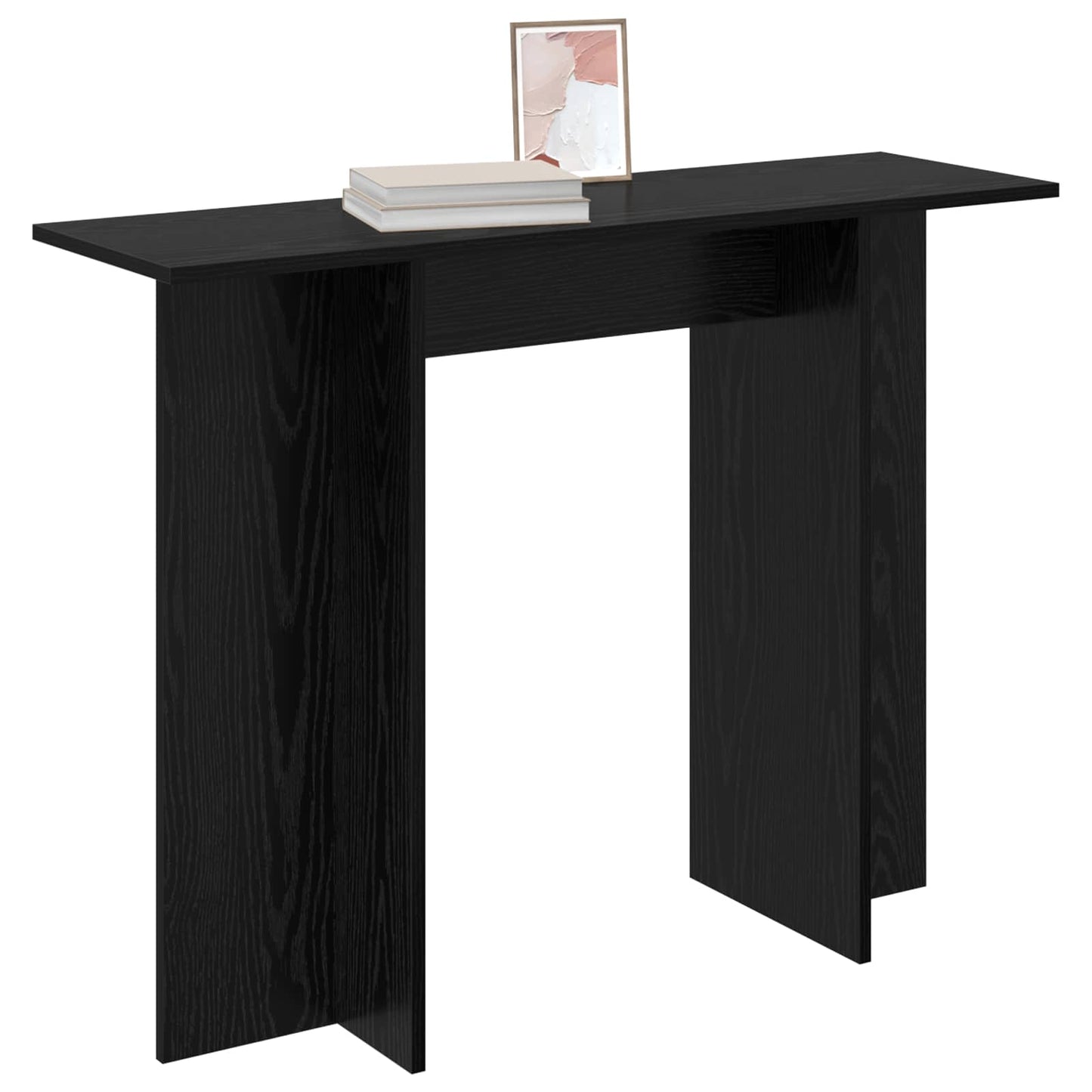 Console Table Black Oak 100 x 30 x 75 cm Engineered Wood