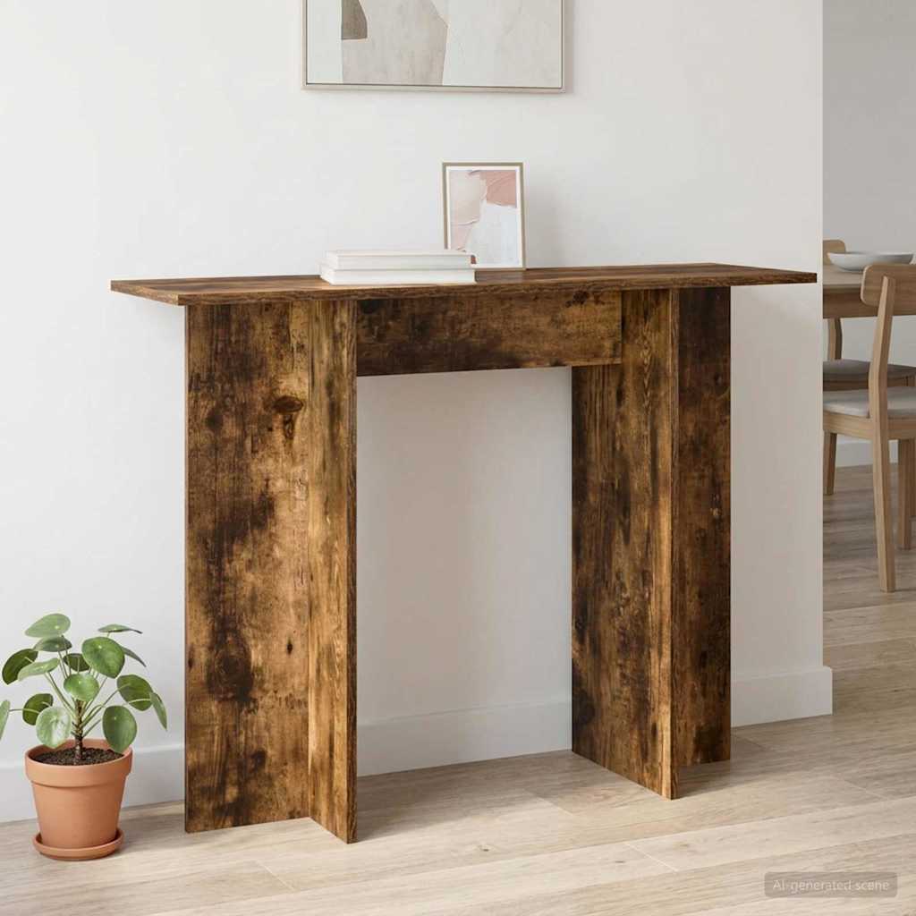 Console Table Smoked Oak 100 x 30 x 75 cm Engineered Wood