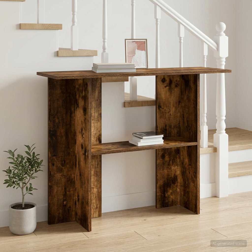 Console Table Smoked Oak 100 x 30 x 75 cm Engineered Wood