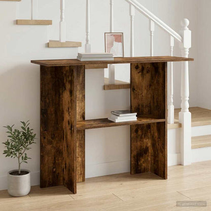 Console Table Smoked Oak 100 x 30 x 75 cm Engineered Wood