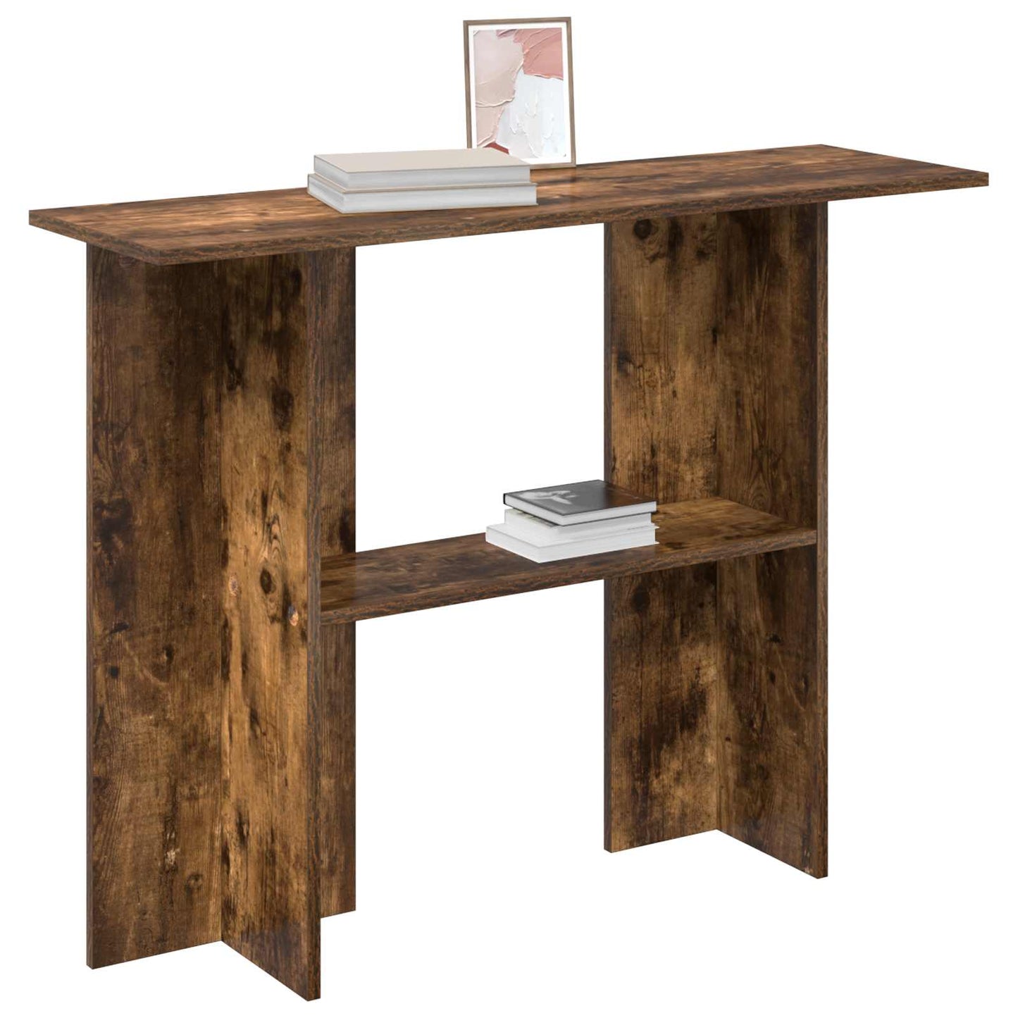 Console Table Smoked Oak 100 x 30 x 75 cm Engineered Wood