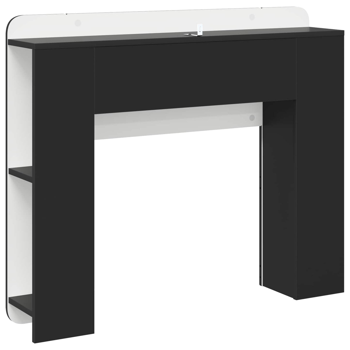 Headboard Cabinet with Storage Black Engineered Wood