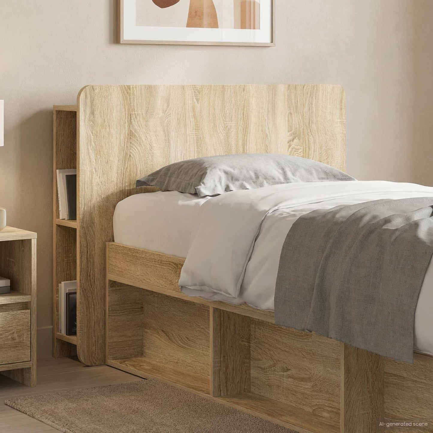 Headboard Cabinet with Storage Sonoma Oak Engineered Wood