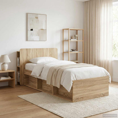 Headboard Cabinet with Storage Sonoma Oak Engineered Wood
