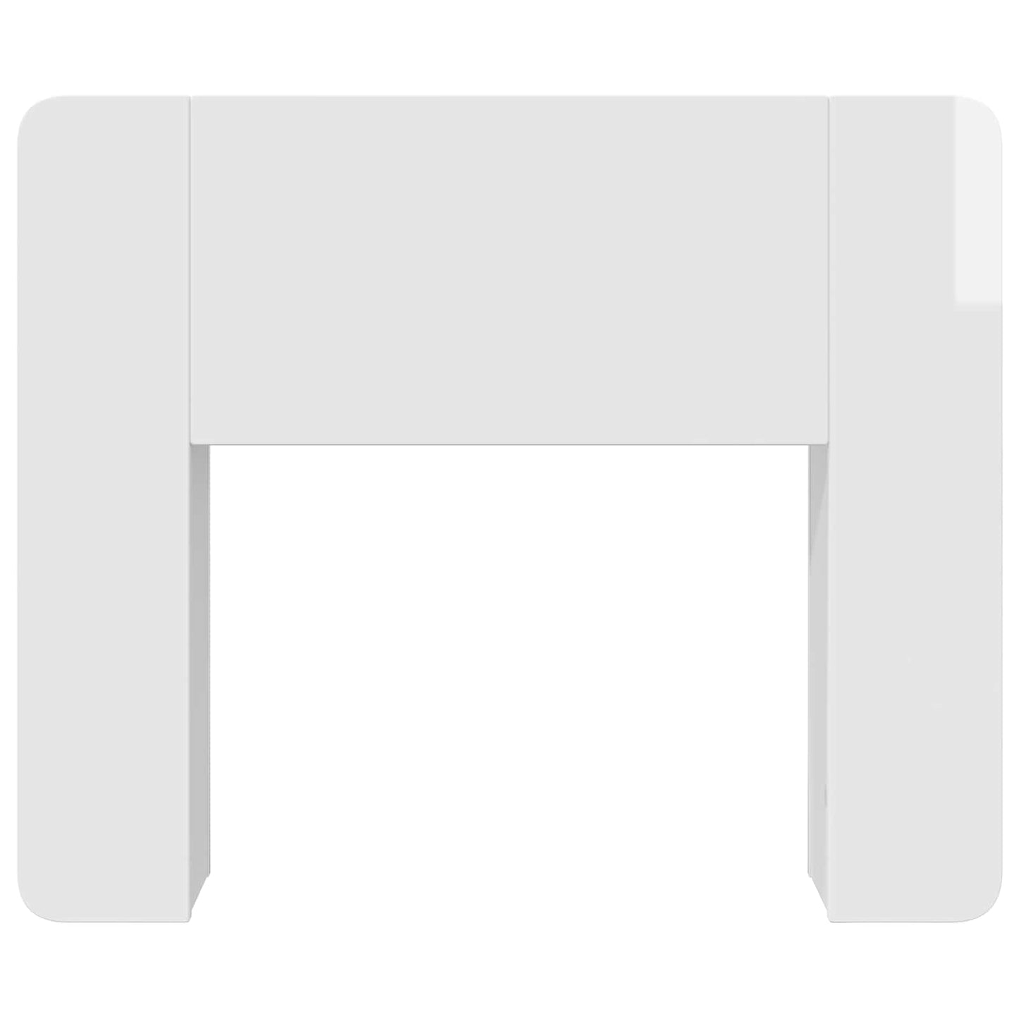 Headboard Cabinet with Storage High Gloss White Engineered Wood