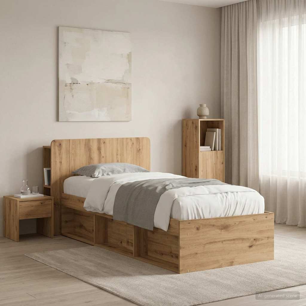 Headboard Cabinet Artisan Oak 80 cm Engineered Wood