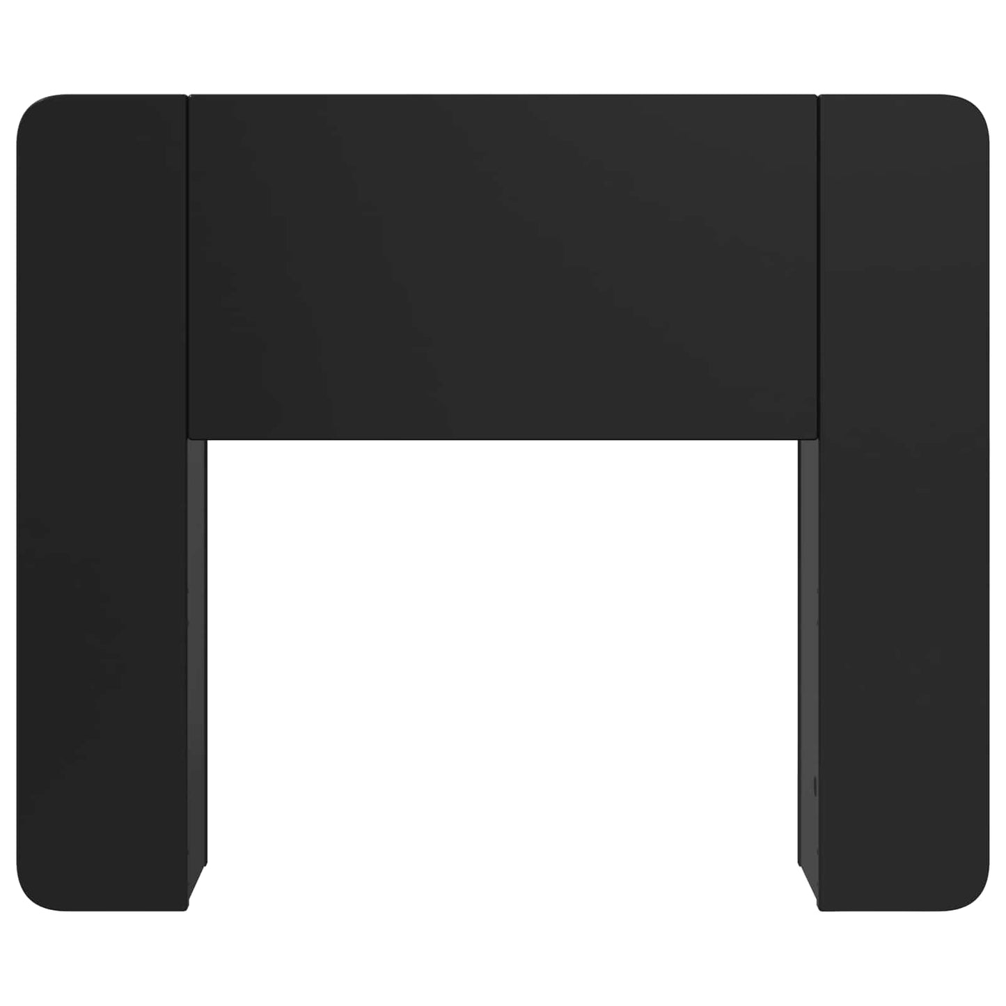 Headboard Cabinet with Storage Black Engineered Wood