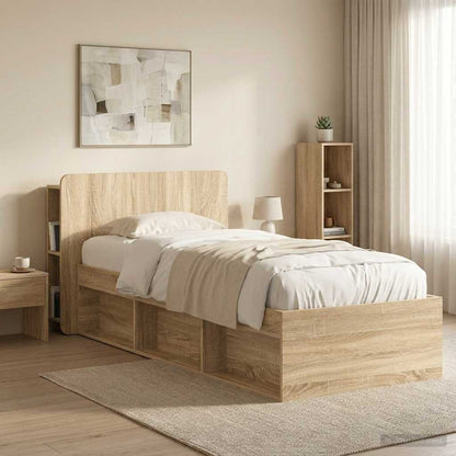 Headboard Cabinet with Storage Sonoma Oak Engineered Wood